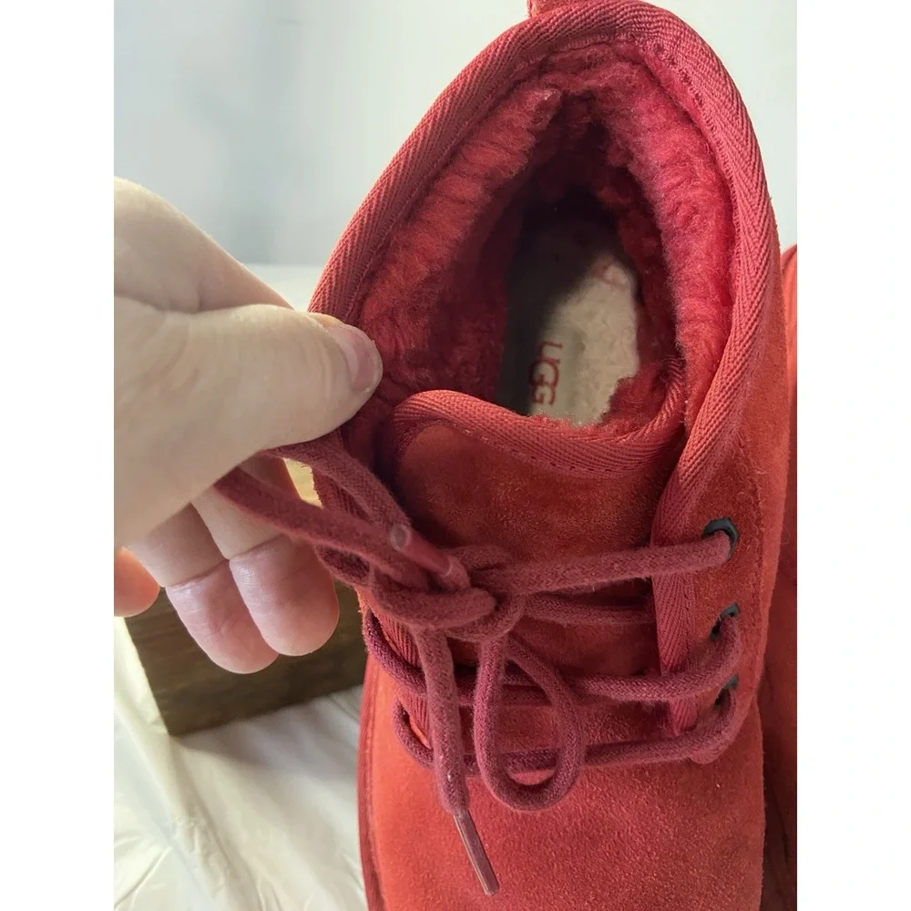 Women's UGG‎ Nermel Chukka Suede Lined Boots In Samba Red Color-Size 8-Very Nice